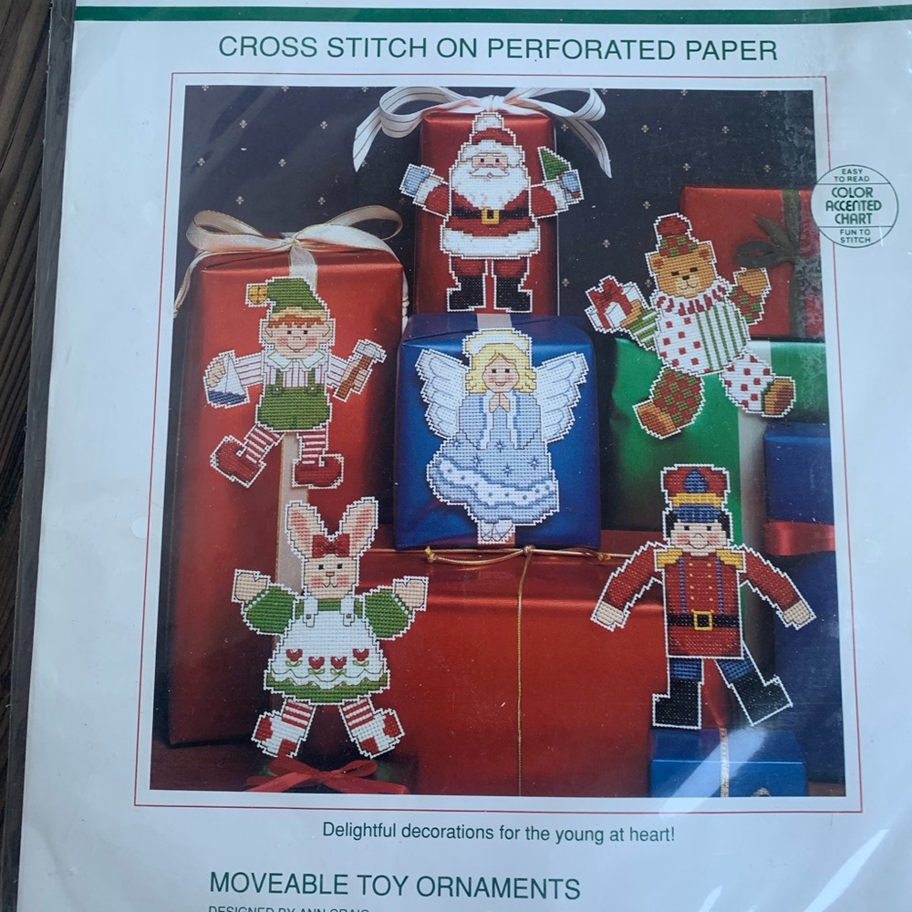 Vintage Sunset cross stitch Christmas ornaments kit new unused